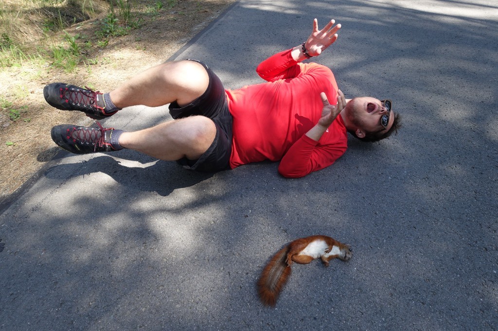 Stefan wanted to have a photo with the squirrel