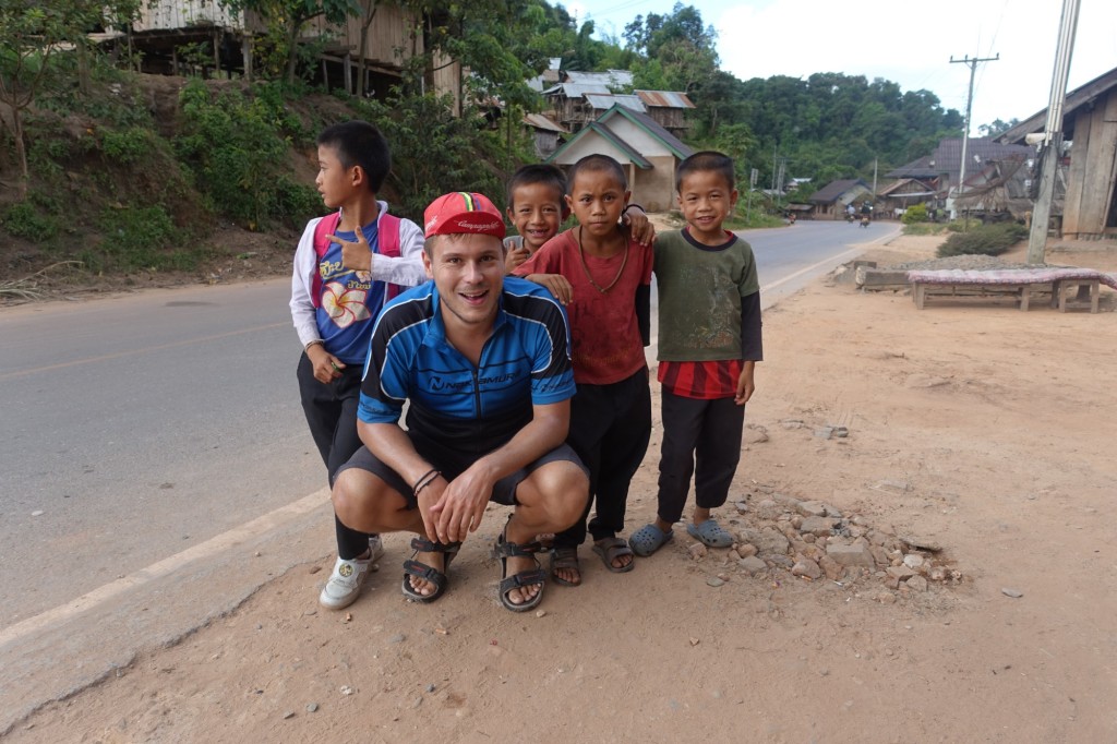 Stefan with some really brave children