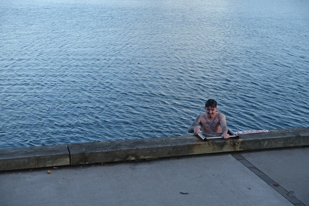 "Daryll" just jumped into the freezing cold water - "Daryll, Daryll, Daryll!"