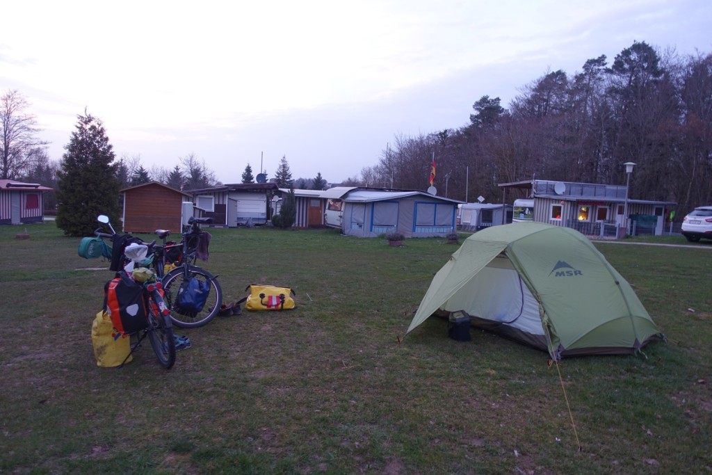 in the evening on the camp site